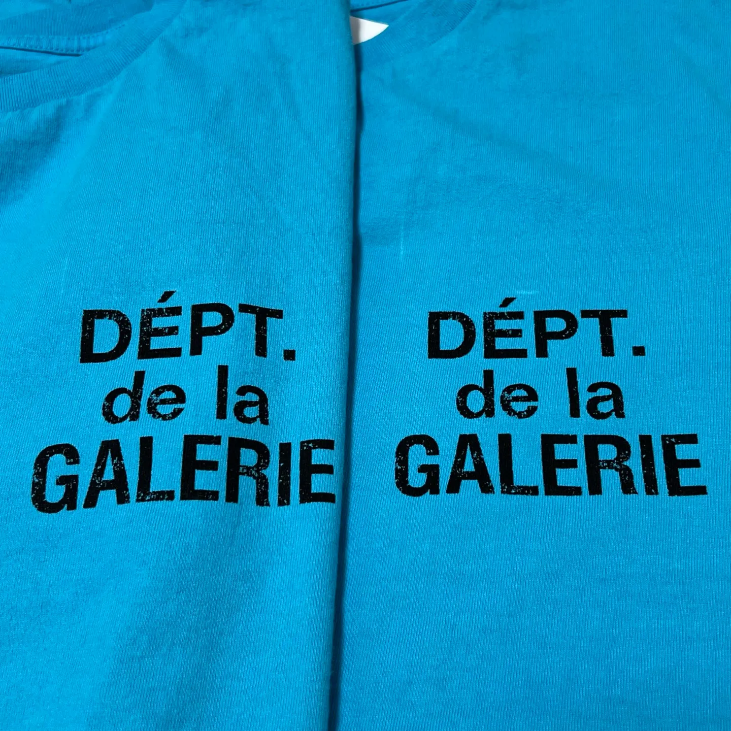 Pattern comparison GALLERY DEPT. FRENCH TEE/LIGHT TEAL Lake Blue French Lake Blue S-XL Summer dopamine color American retro Original consistent OE yarn bobbin fabric Garment dyeing Printing heavy wash water distressing simulated natural distressing effect Correct accessories Top purchasing level